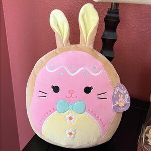 Squishmallows Pink and Tan Bunny Pillow